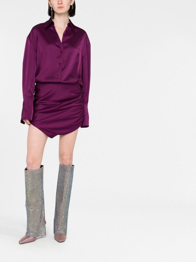 Purple Hatty Mini Shirt Dress