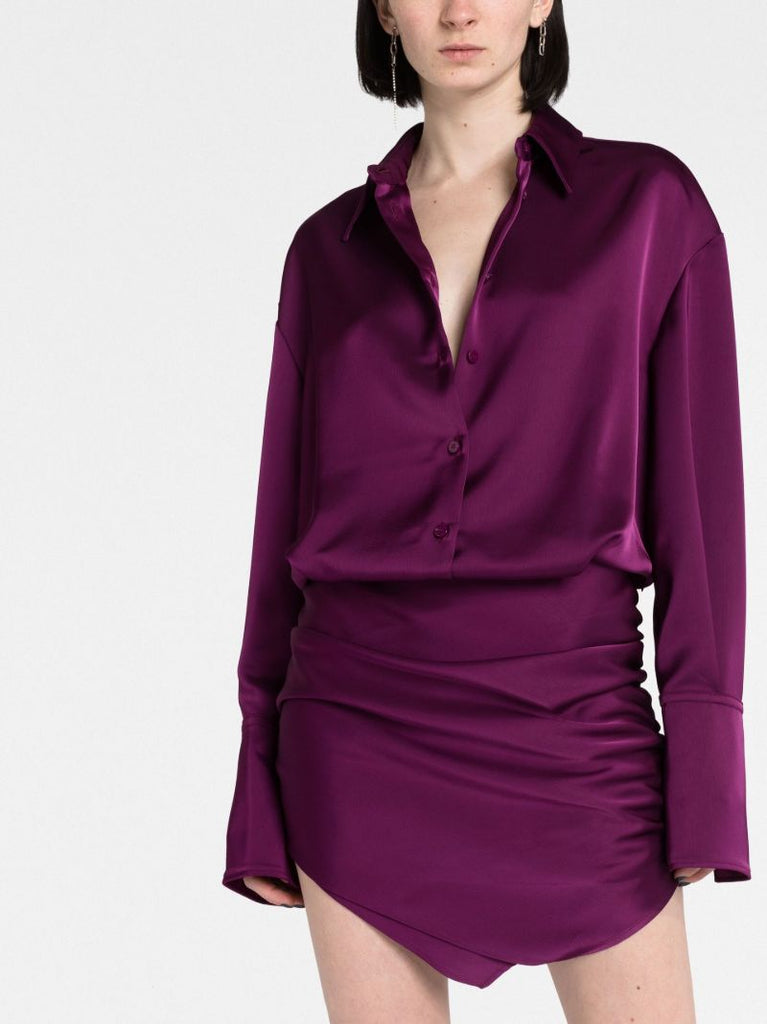 Purple Hatty Mini Shirt Dress