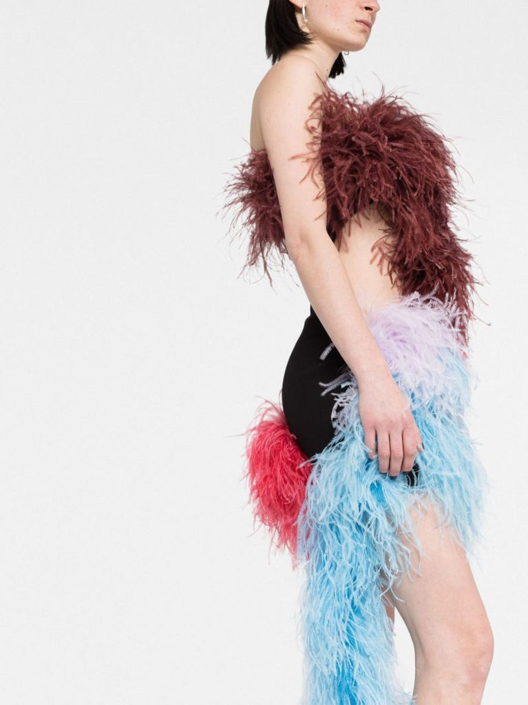 Pink Keri Feather Mini Dress