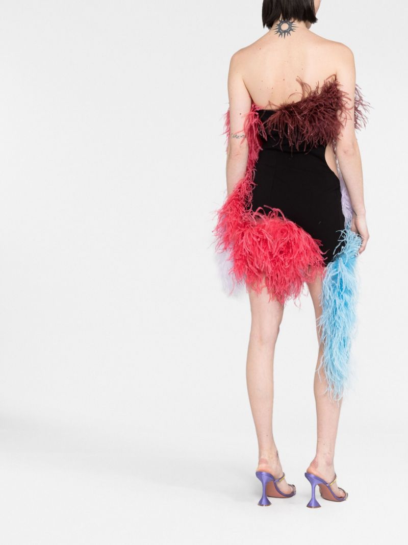 Pink Keri Feather Mini Dress