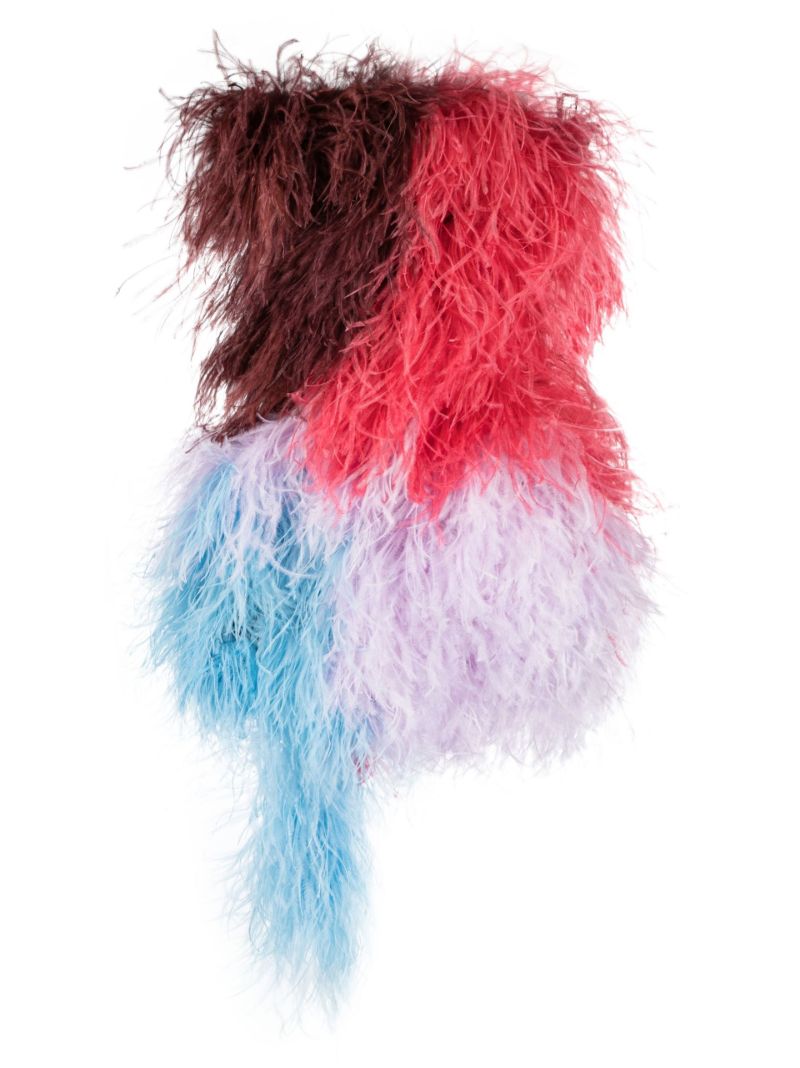 Pink Keri Feather Mini Dress