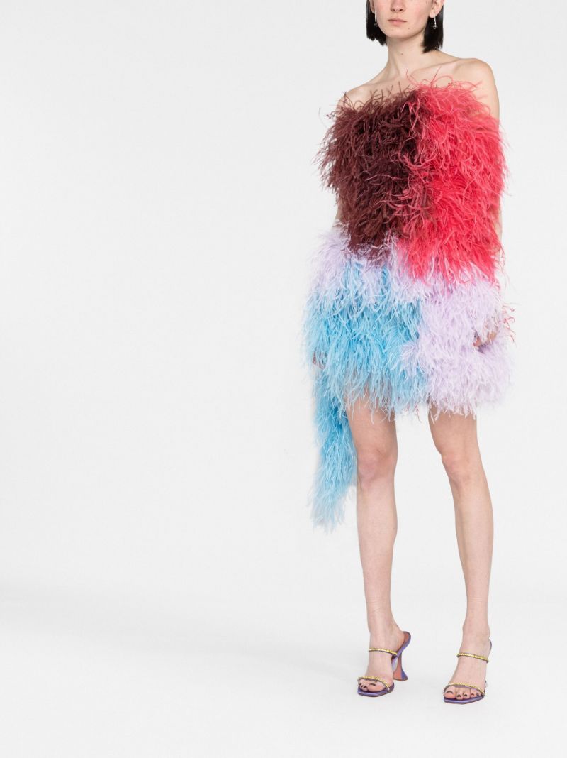 Pink Keri Feather Mini Dress