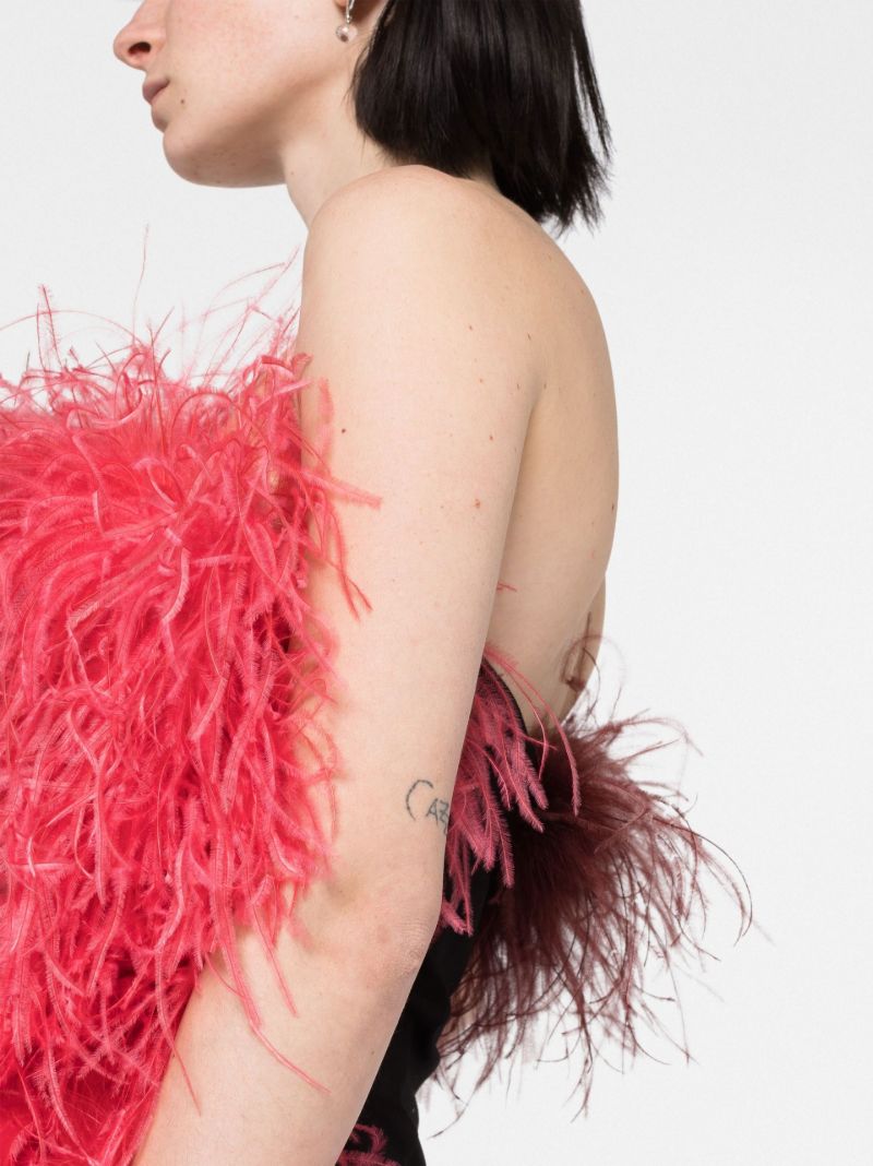 Pink Keri Feather Mini Dress