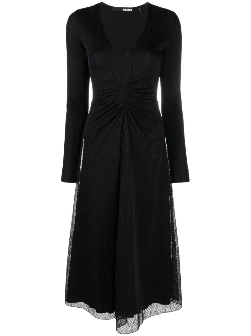 Black Sierra Ruched Midi Dress