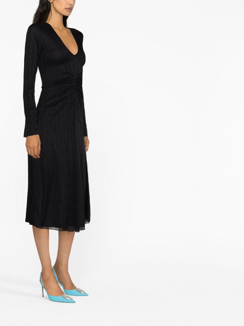 Black Sierra Ruched Midi Dress
