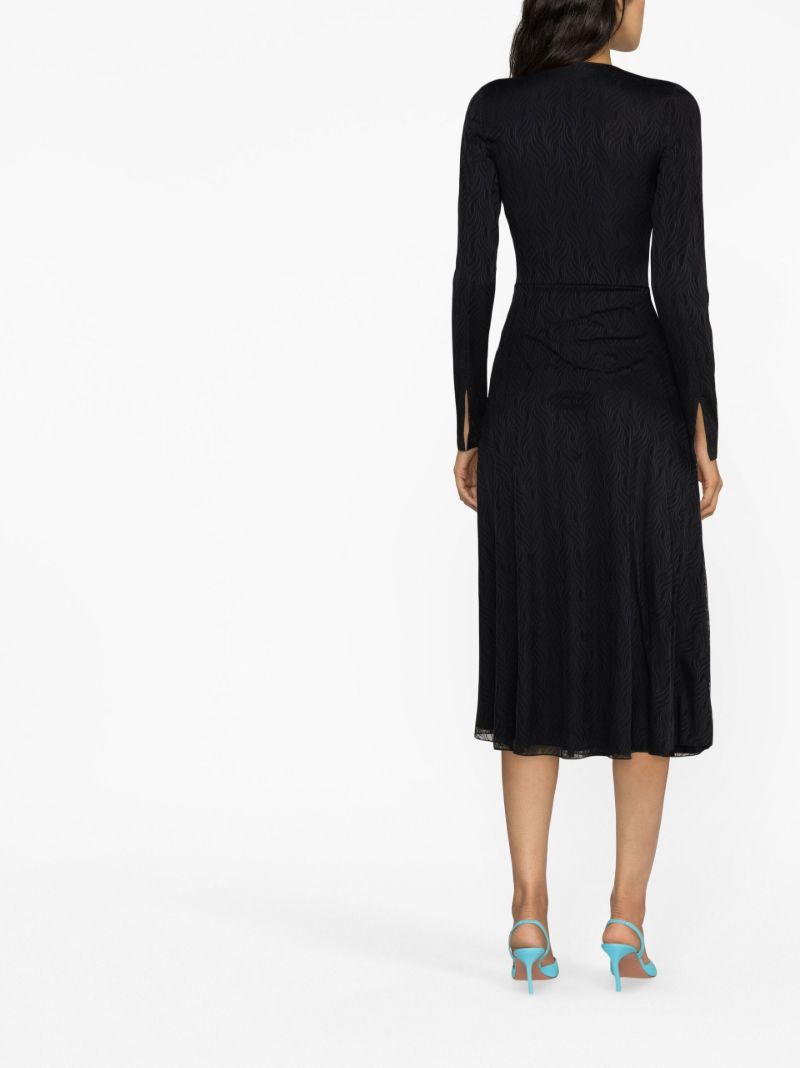 Black Sierra Ruched Midi Dress