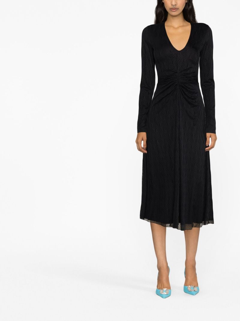 Black Sierra Ruched Midi Dress