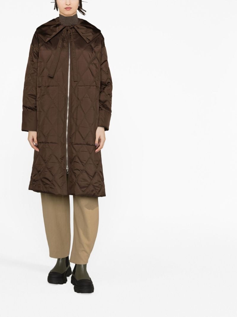 Brown Quilted Parka Coat