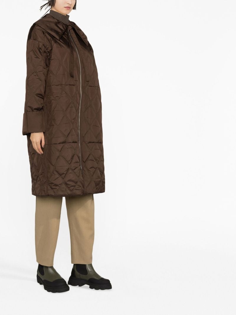 Brown Quilted Parka Coat
