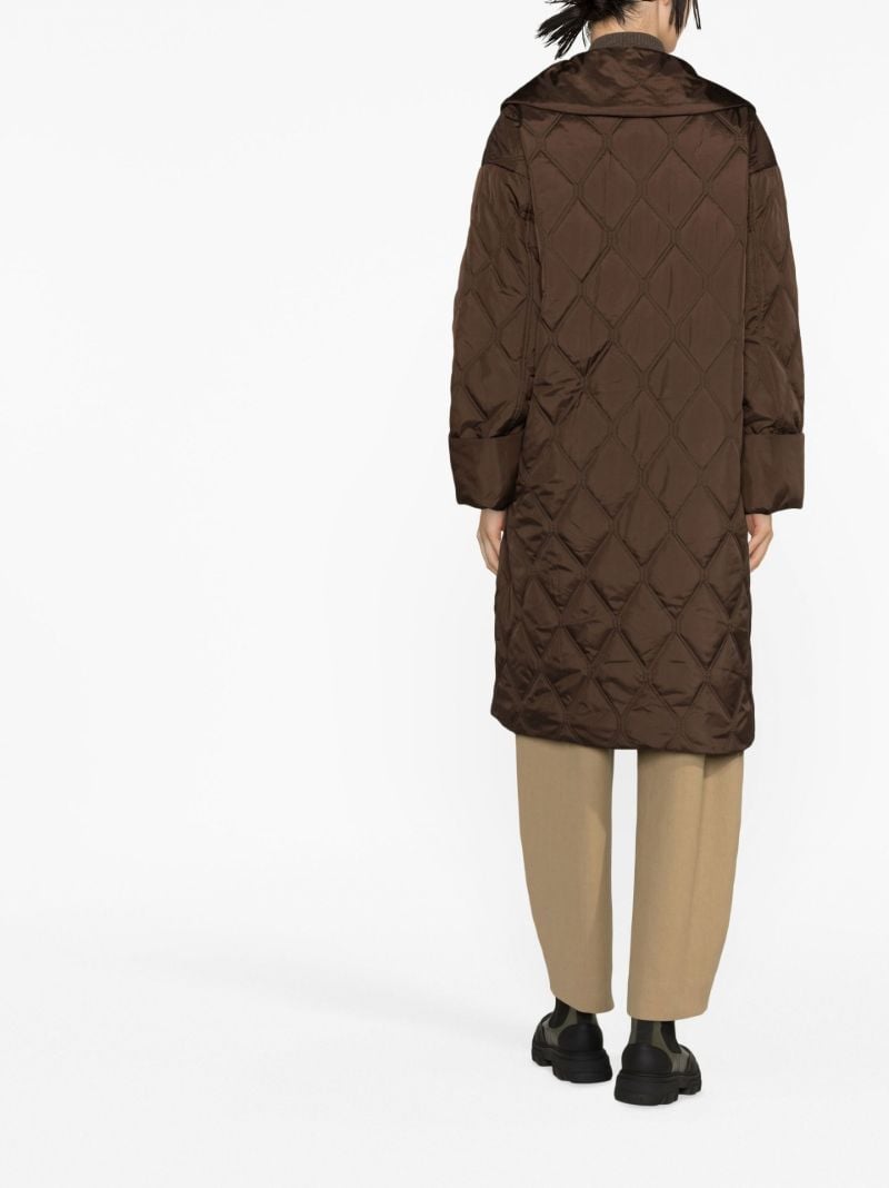 Brown Quilted Parka Coat