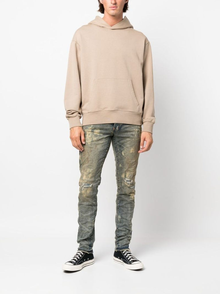 Blue Distressed Stonewash Slim-fit Jeans