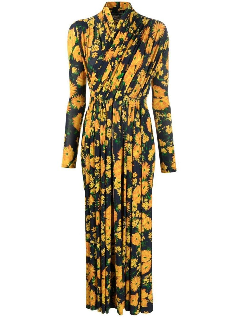 Yellow Floral Print Front Panel Playsuit