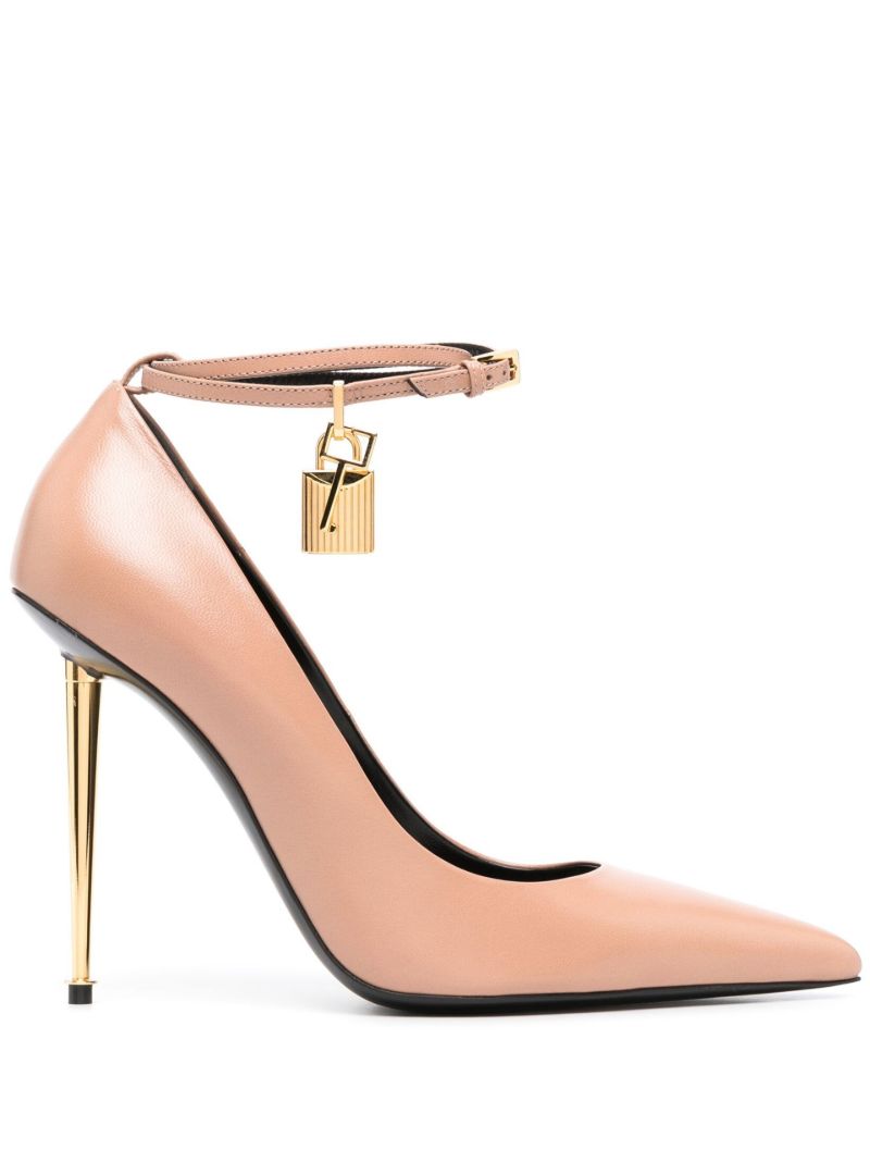 Neutral Padlock Pointy 105 Leather Pumps
