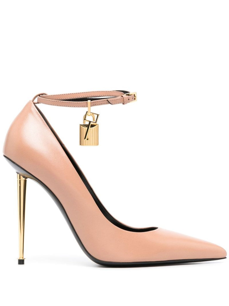 Neutral Padlock Pointy 105 Leather Pumps