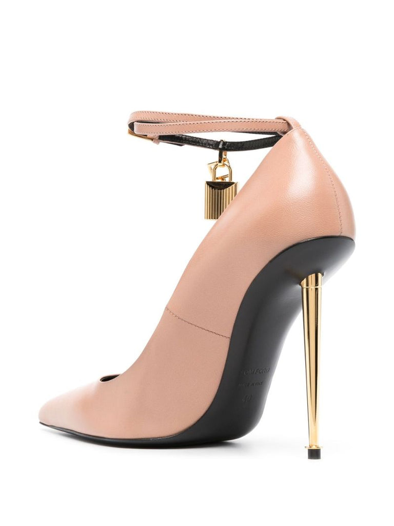 Neutral Padlock Pointy 105 Leather Pumps
