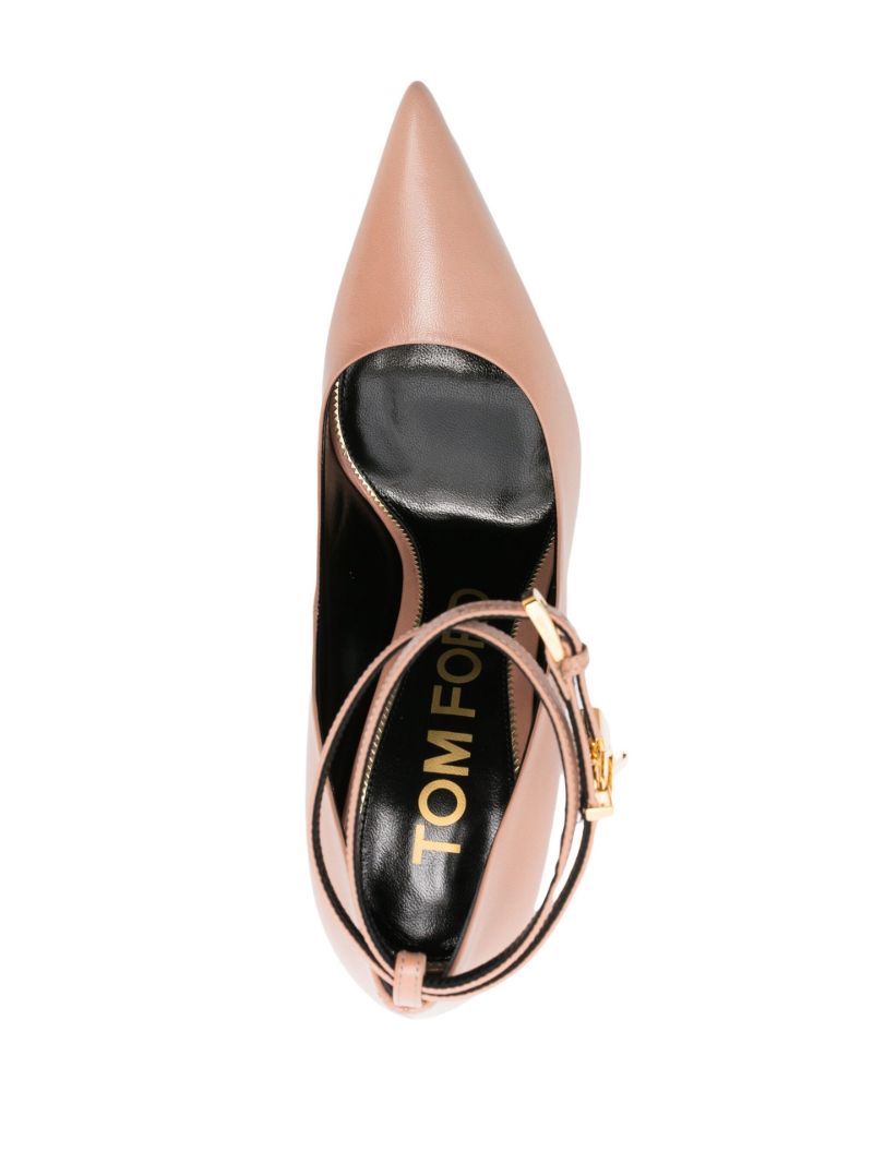 Neutral Padlock Pointy 105 Leather Pumps