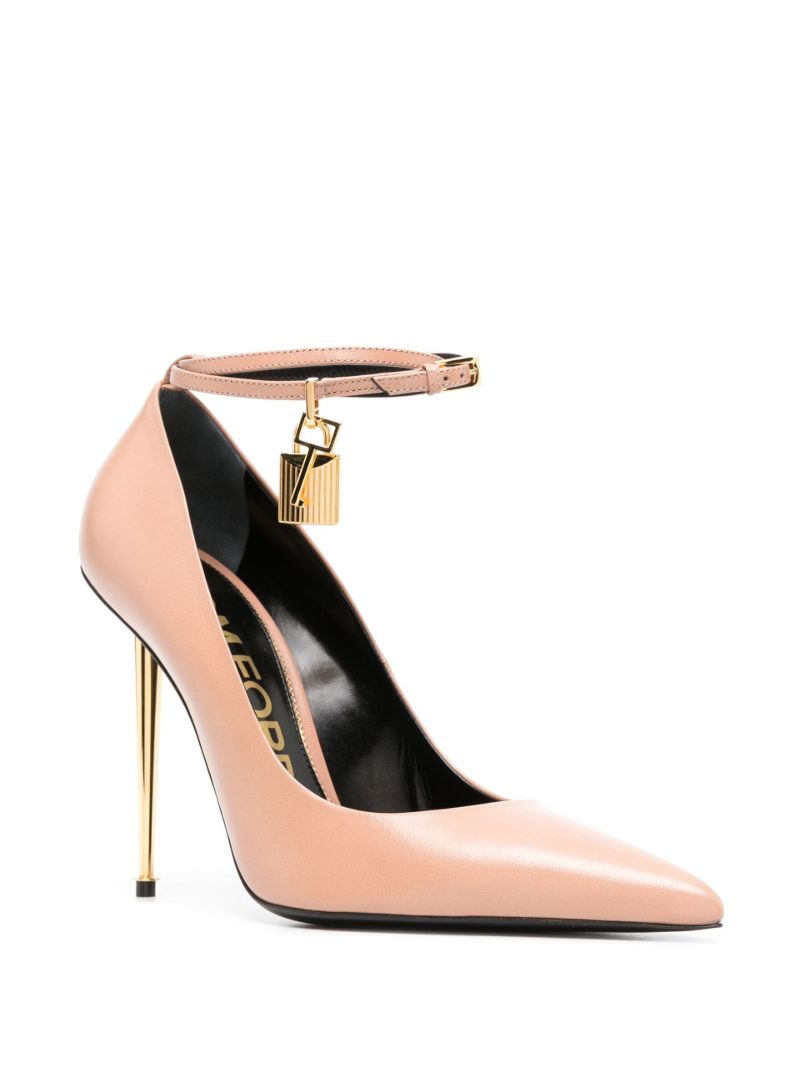 Neutral Padlock Pointy 105 Leather Pumps