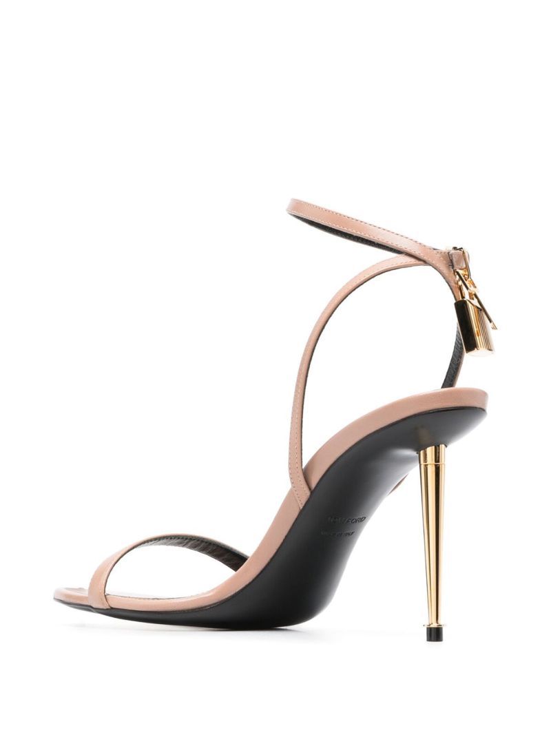 Neutral Padlock Pointy Naked 85 Leather Sandals