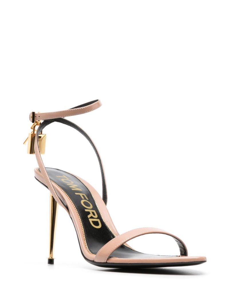 Neutral Padlock Pointy Naked 85 Leather Sandals