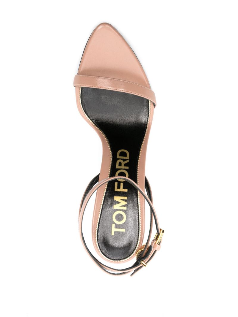 Neutral Padlock Pointy Naked 85 Leather Sandals