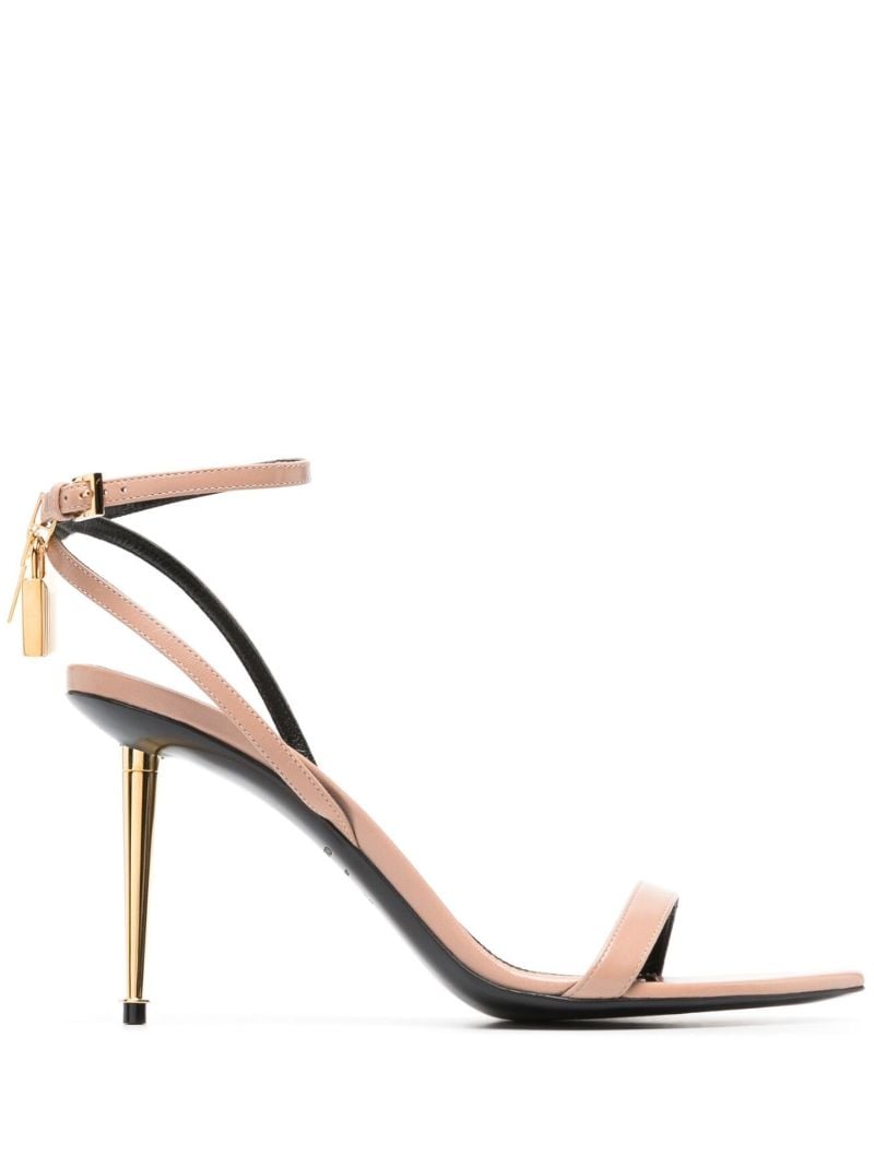 Neutral Padlock Pointy Naked 85 Leather Sandals