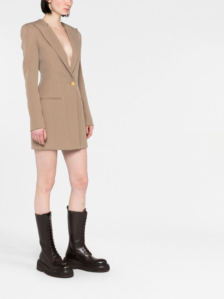 Brown Blazer Mini Dress