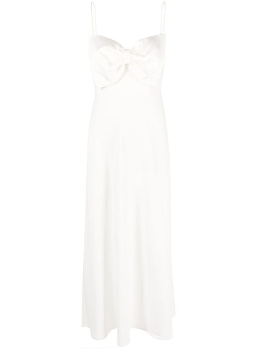 Neutral Leanna Bow Detail Midi Dress