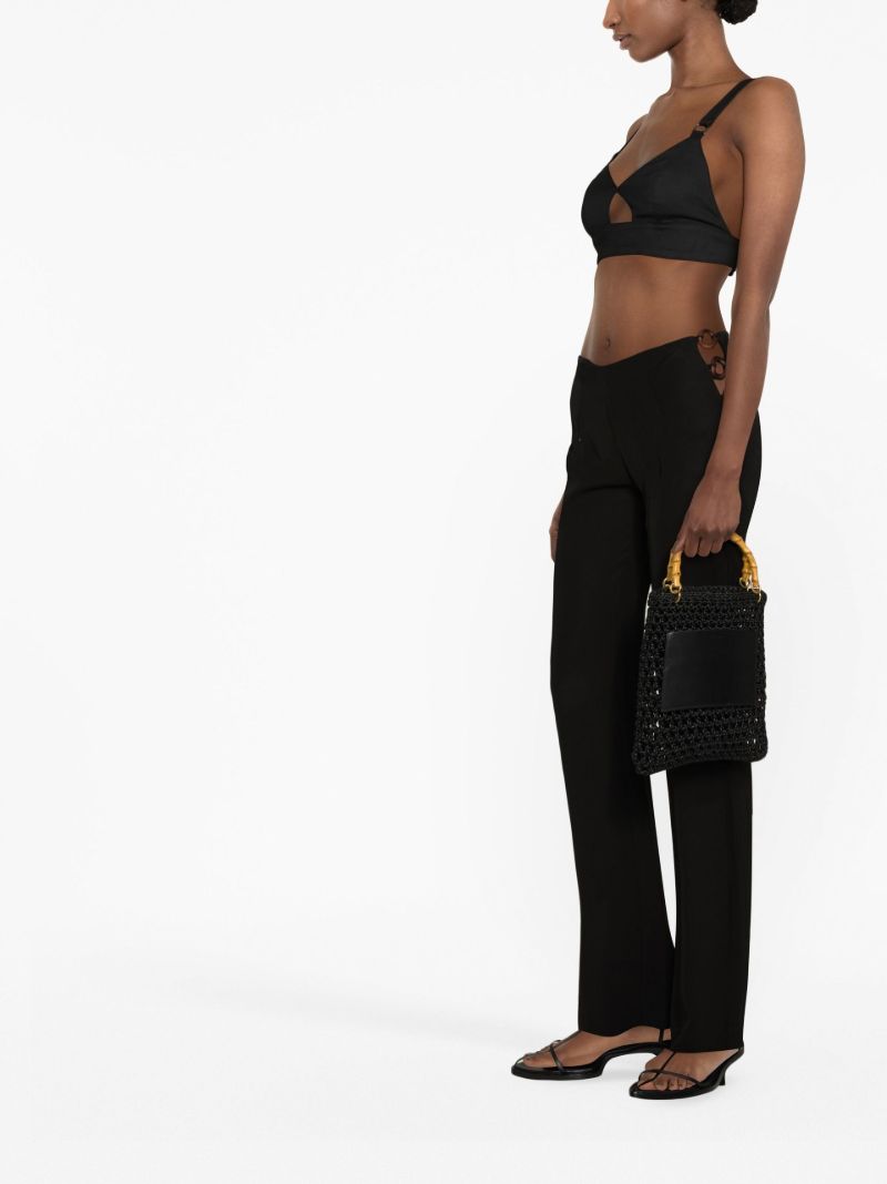 Black Biena Cut-out Crop Top