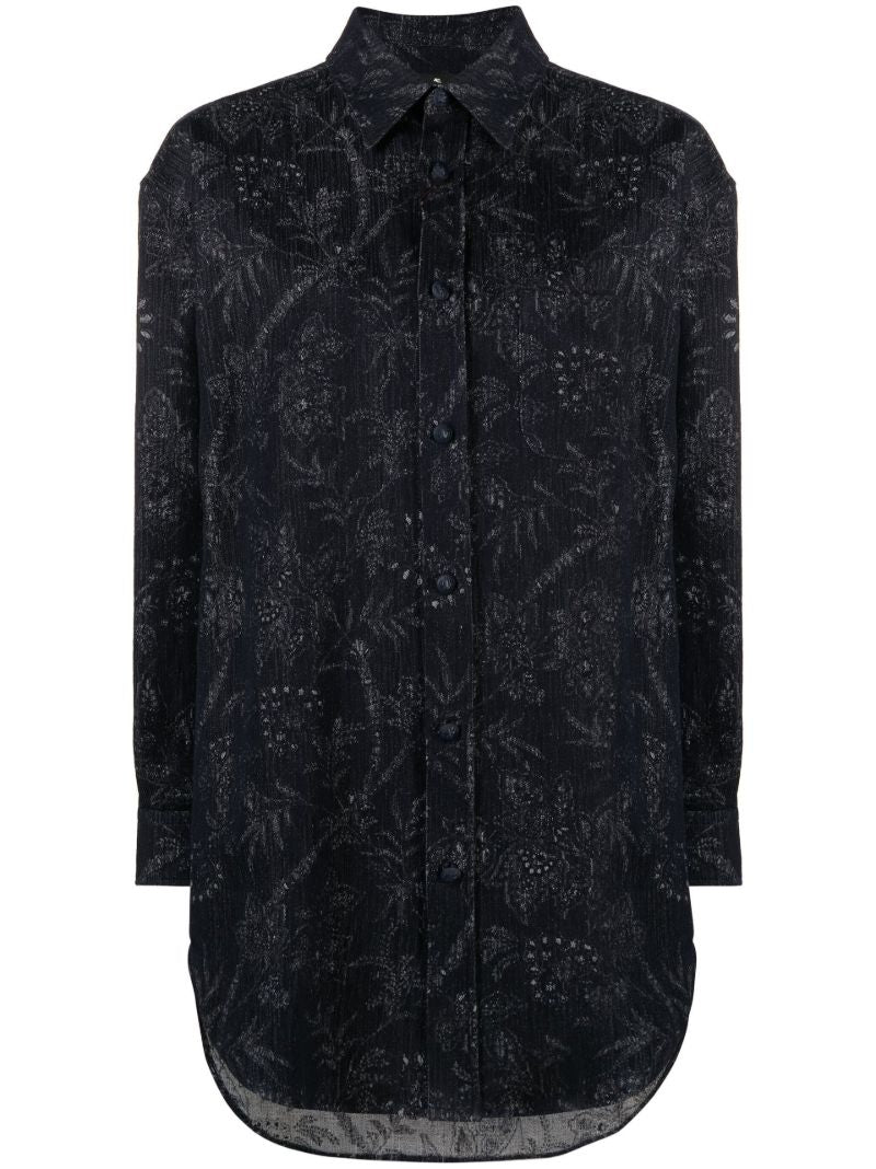Blue Paisley Print Shirt