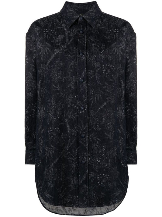 Blue Paisley Print Shirt