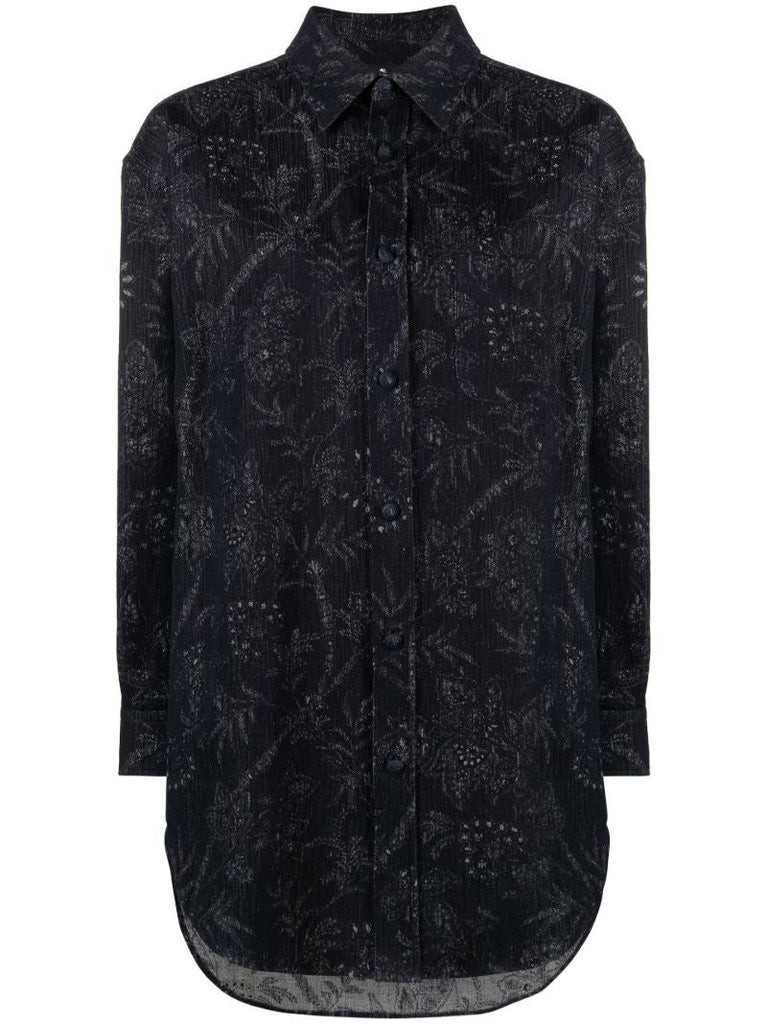 Blue Paisley Print Shirt