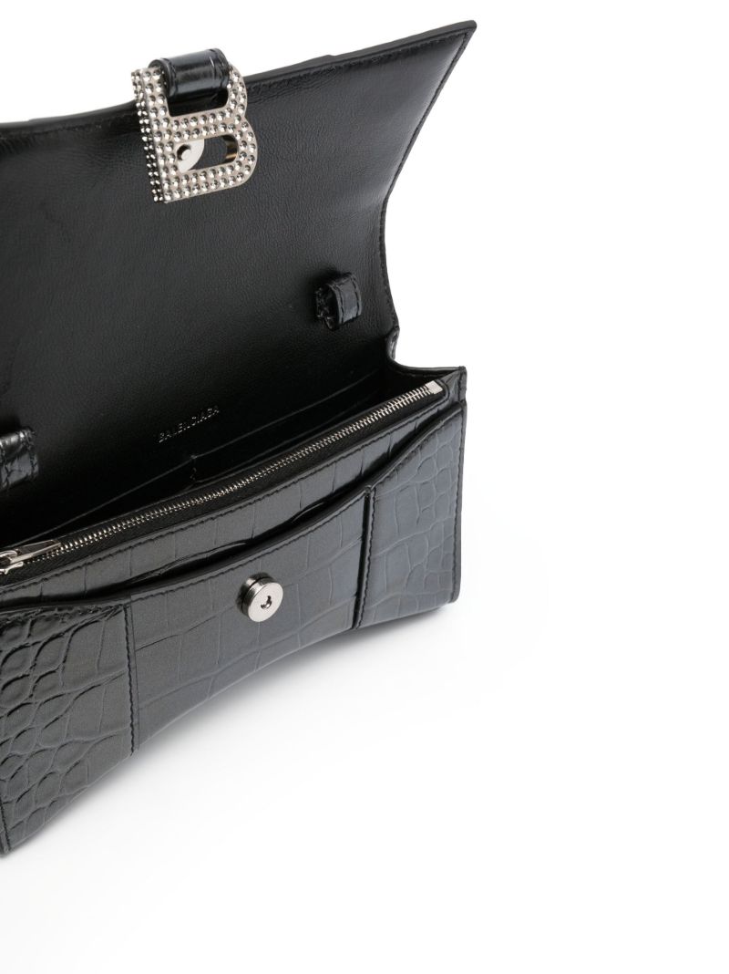 Black Hourglass Small Leather  Bag