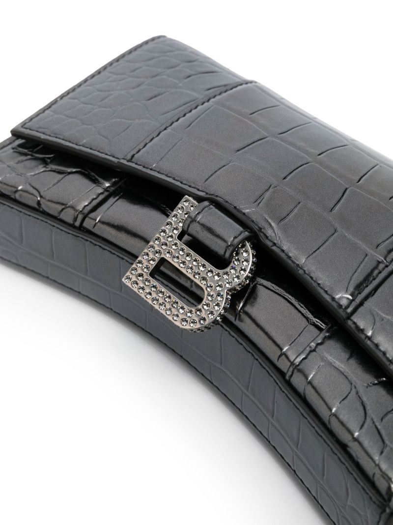 Black Hourglass Small Leather  Bag