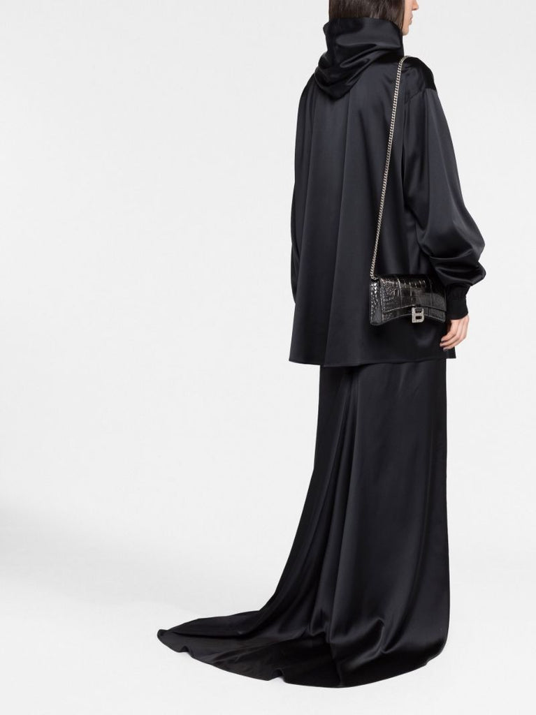 Black Hourglass Small Leather  Bag
