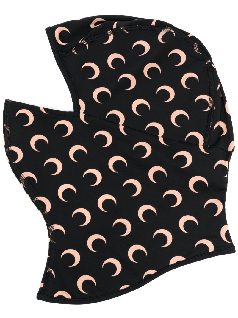 Black Regenerated Moon Print Balaclava