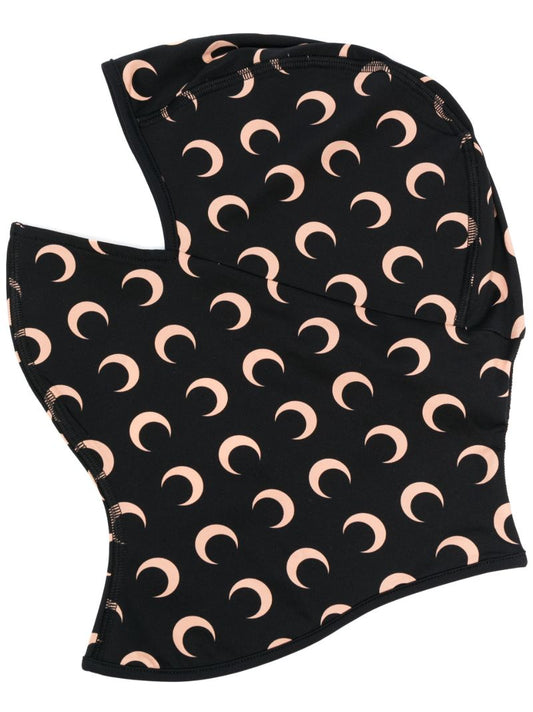 Black Regenerated Moon Print Balaclava