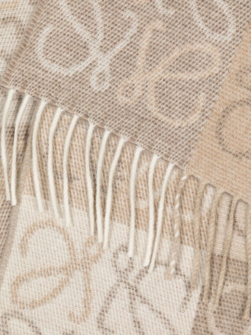 Brown Anagram Logo Wool Scarf
