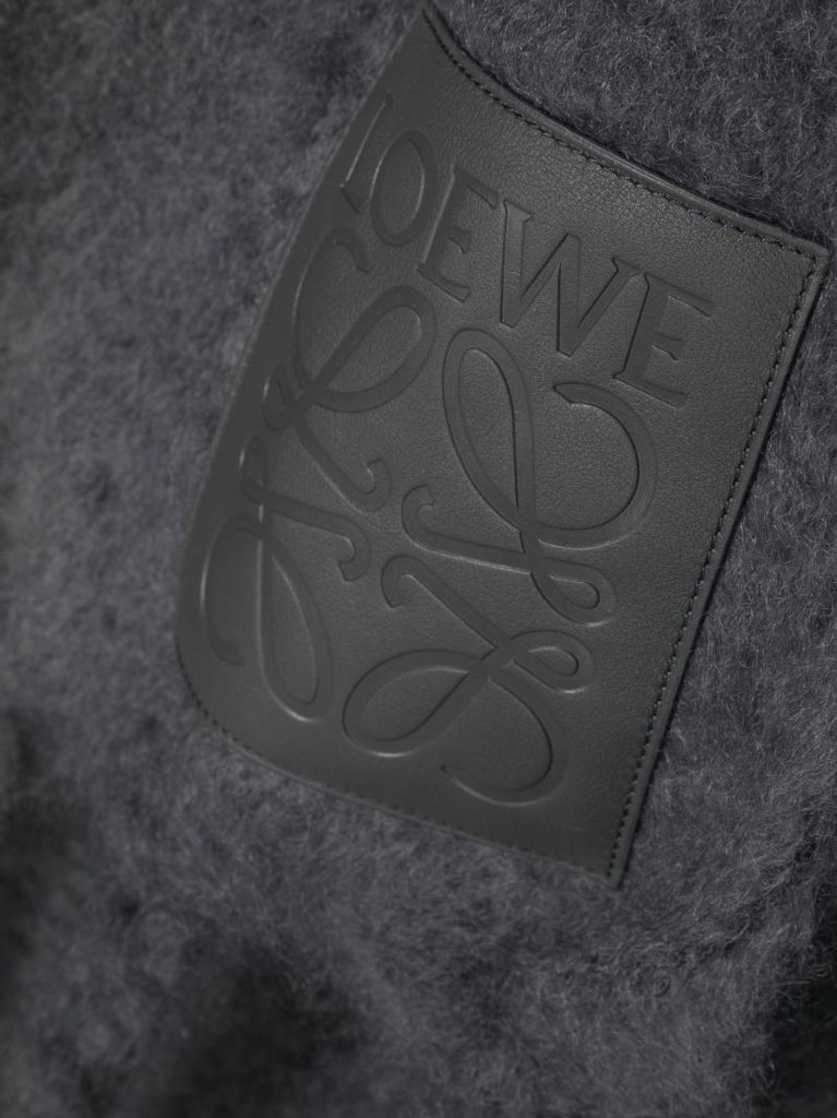 Grey Chunky Logo Patch Scarf