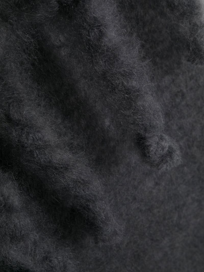 Grey Chunky Logo Patch Scarf