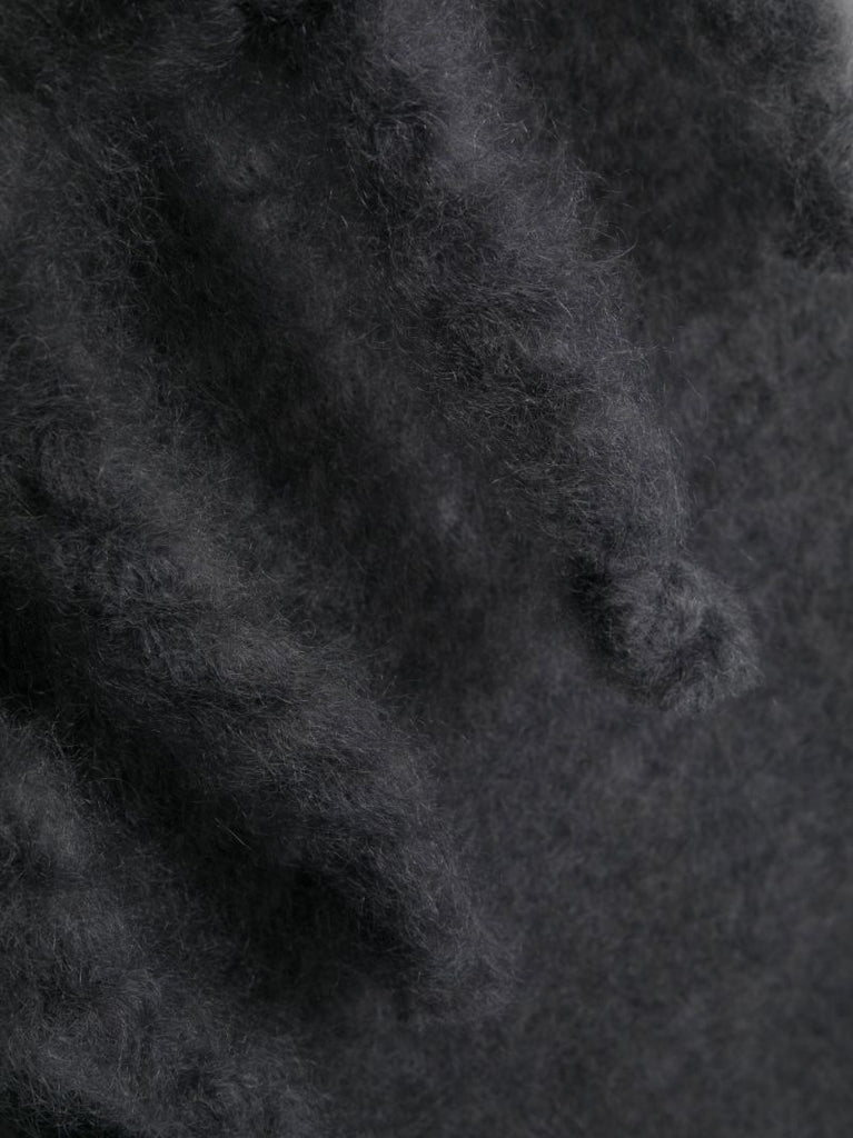 Grey Chunky Logo Patch Scarf