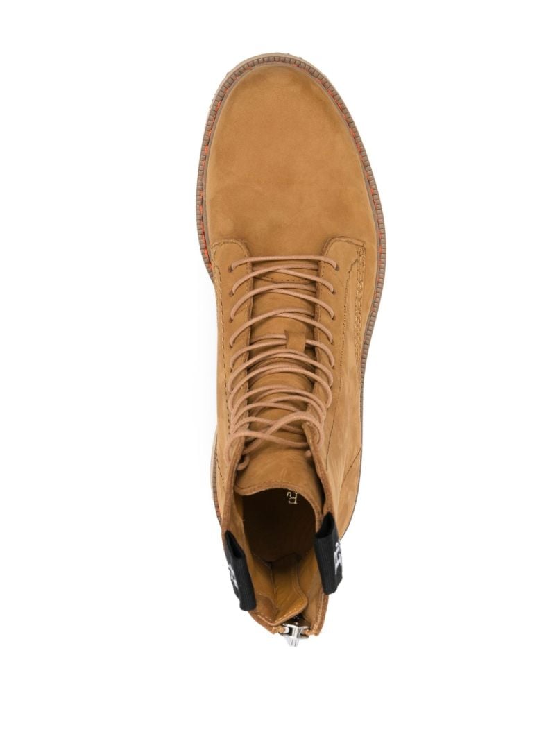Brown Suede Combat Boots