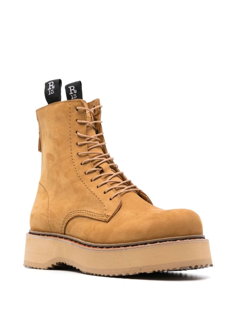 Brown Suede Combat Boots