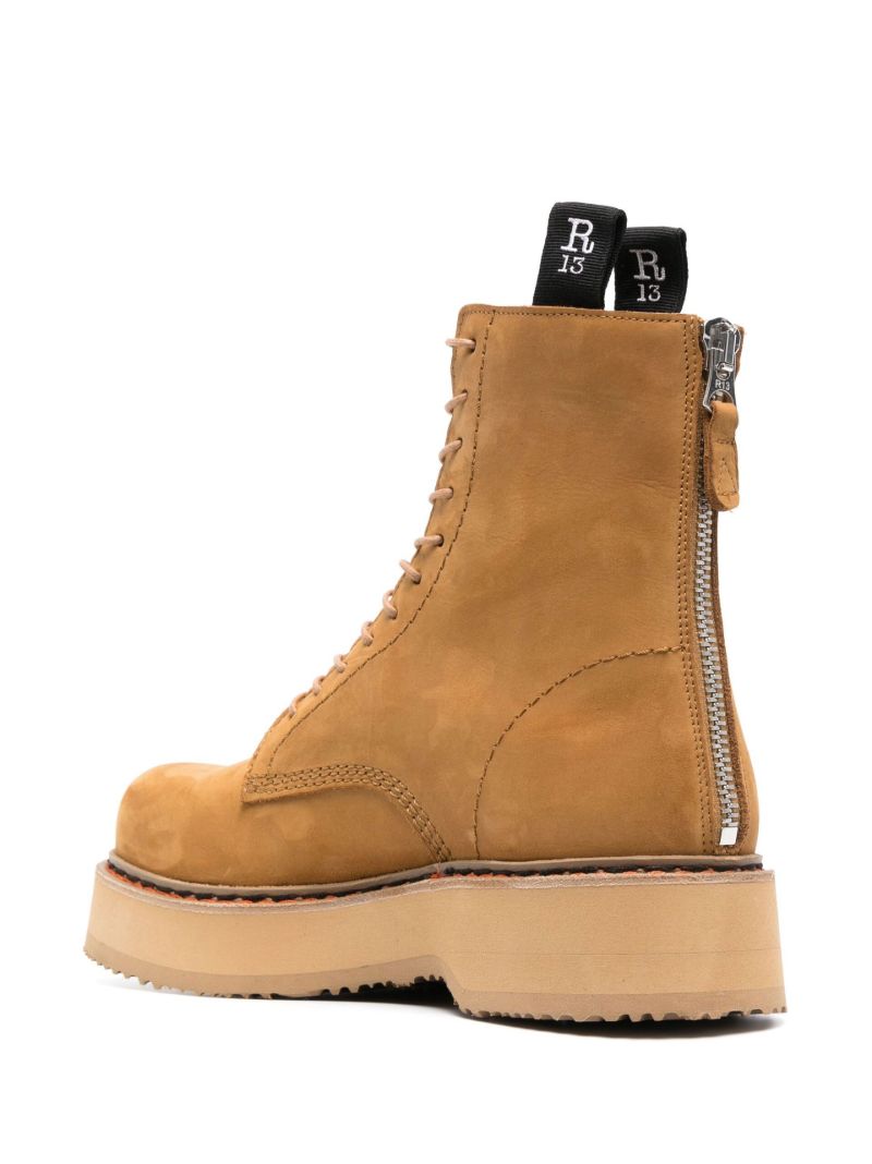 Brown Suede Combat Boots