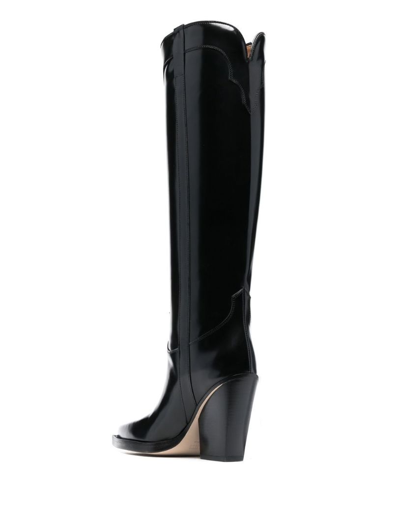 Black 90 Leather Knee-high Boots