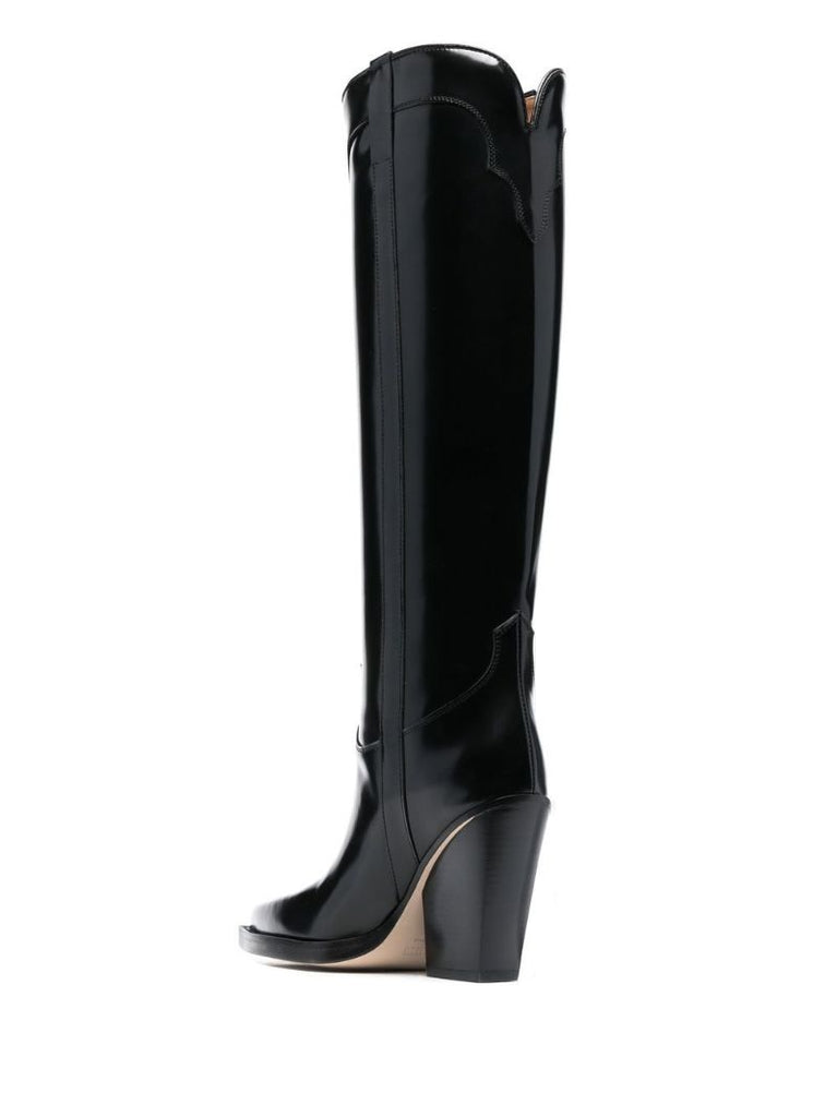 Black 90 Leather Knee-high Boots