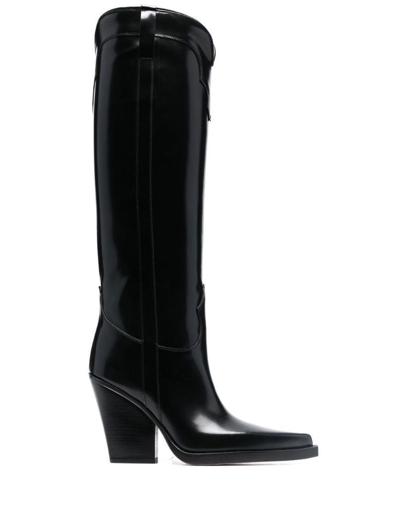 Black 90 Leather Knee-high Boots