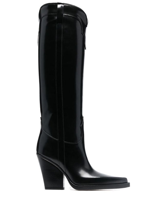 Black 90 Leather Knee-high Boots