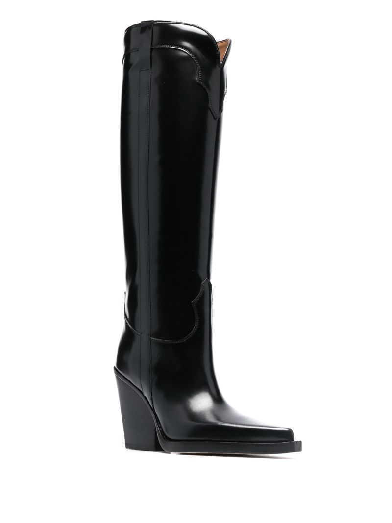 Black 90 Leather Knee-high Boots