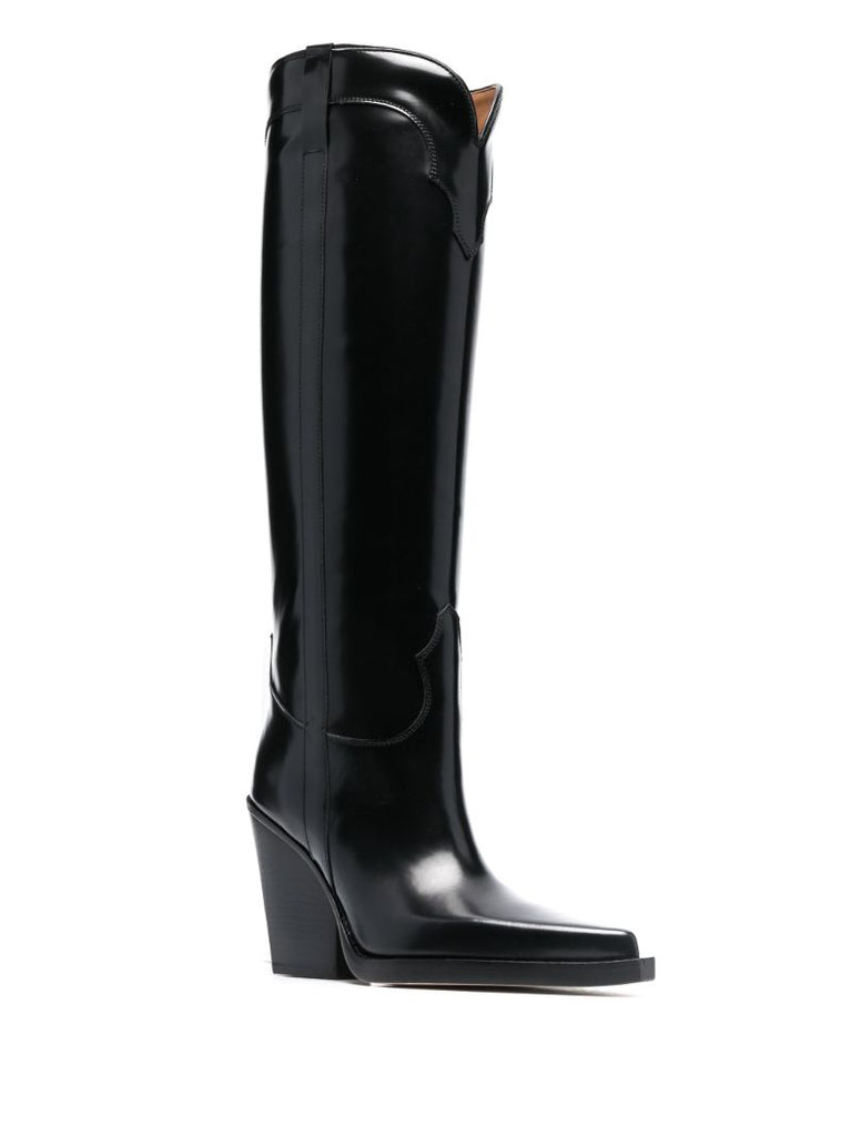 Black 90 Leather Knee-high Boots
