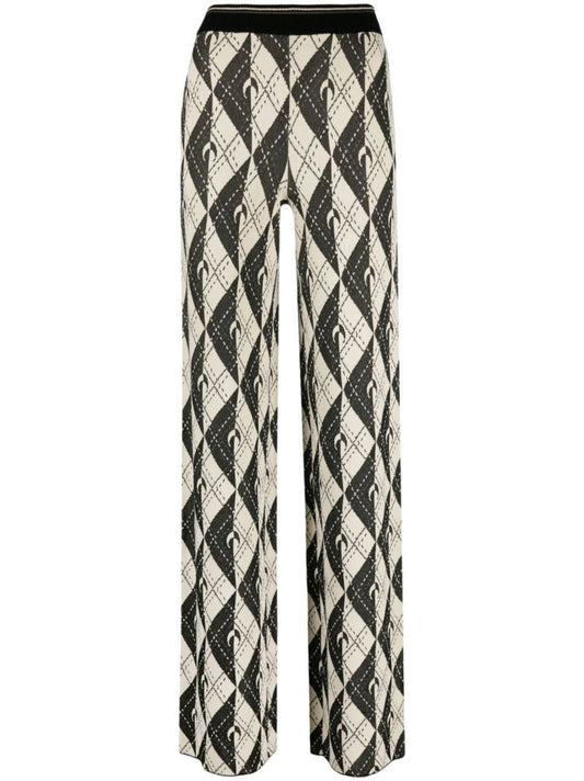Black Crescent Moon Knitted Trousers